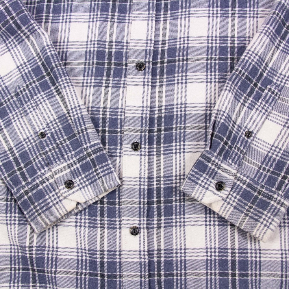 Roark Mens XL‎ Classic Fit Blue White Plaid Flannel Long Sleeve Shirt Cotton - Picture 3 of 15